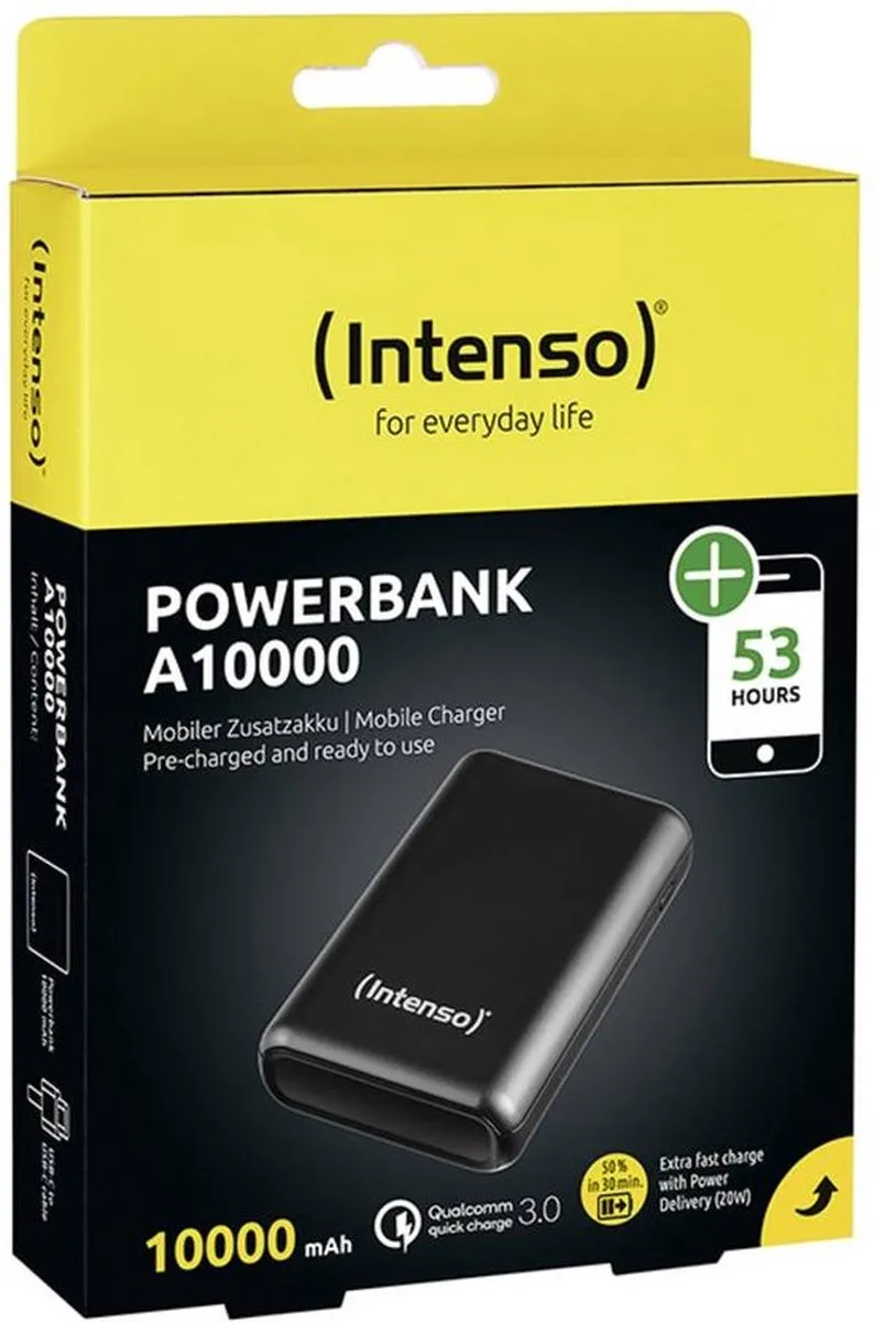 Intenso A10000 Powerbank 10000mAh - USB-A/USB-C - Zwart