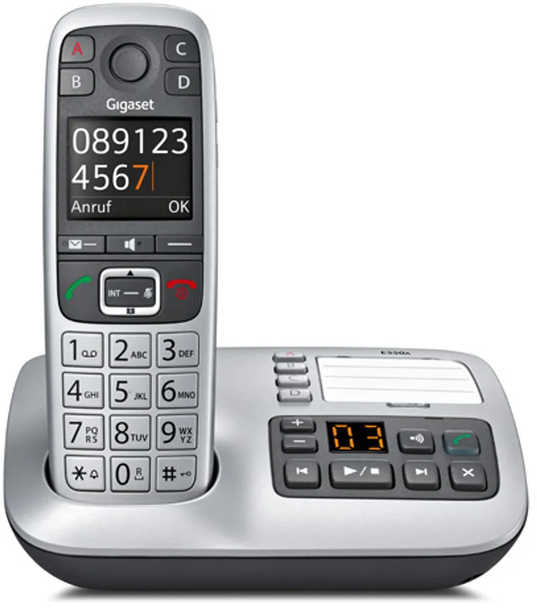 Gigaset E560A DECT Telefoon met Antwoordapparaat - ZilverGrijs