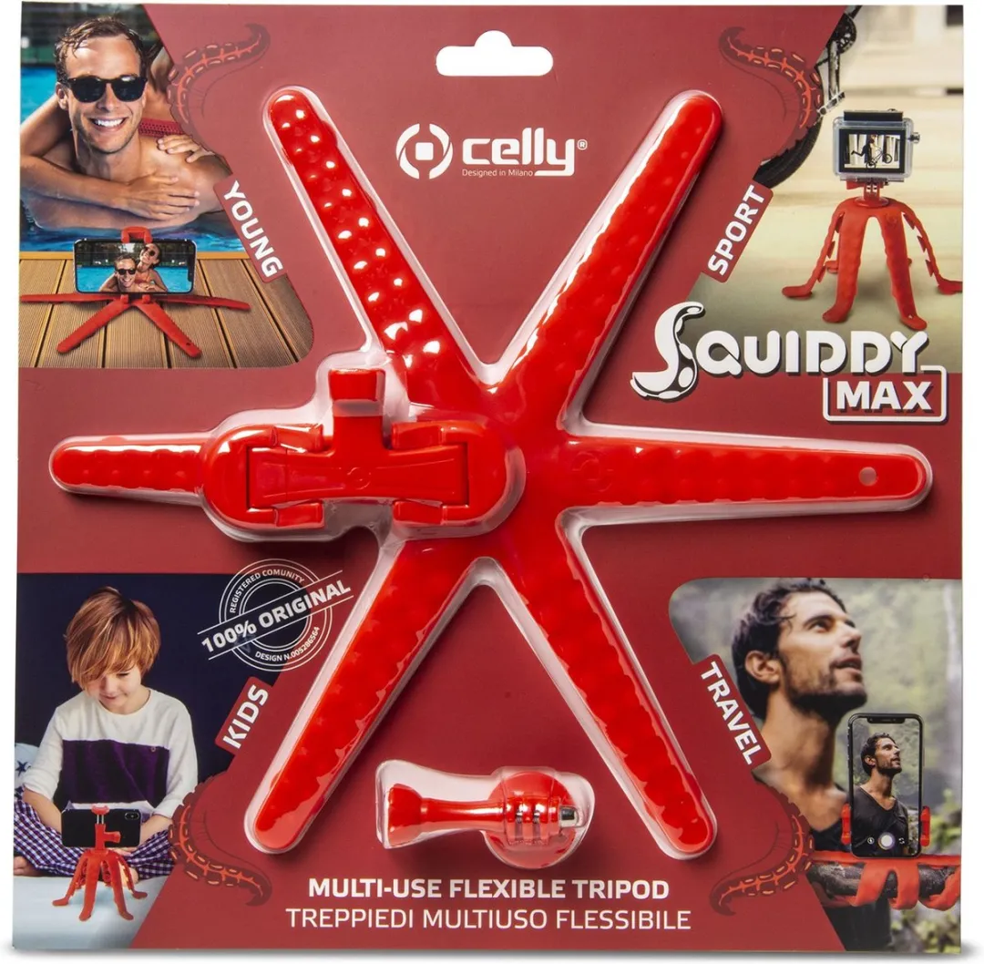 Celly Squiddymax Smartphonehouder - Rood - afbeelding 6 van 6