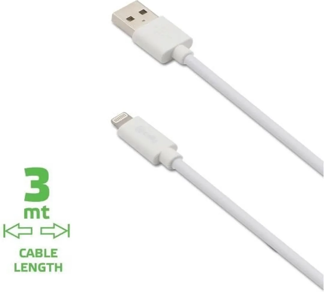 Celly Oplaadkabel USB-A naar Lightning 12W 3.0m - Wit
