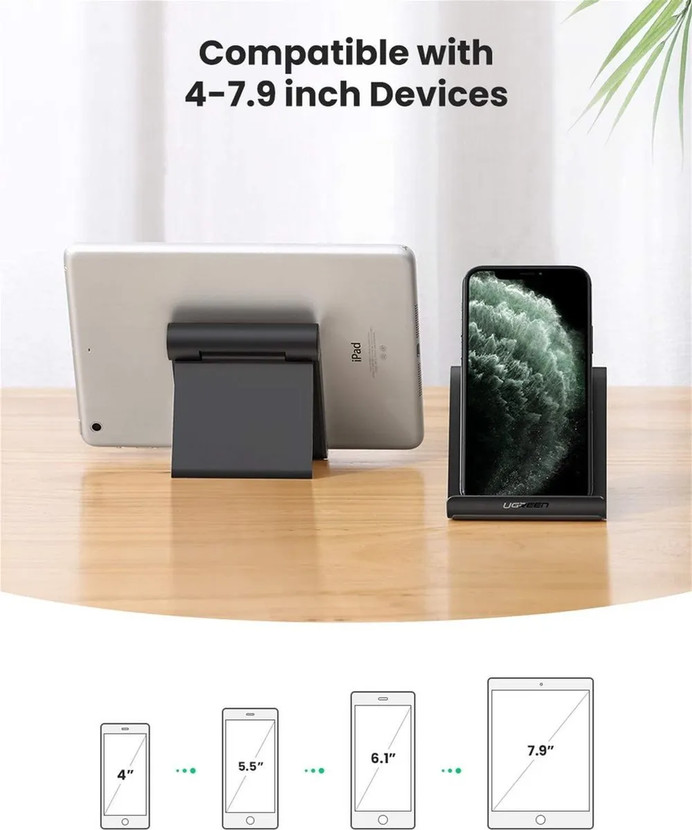 UGREEN Verstelbare Smartphone/Tablet Stand 7.9" - Zwart