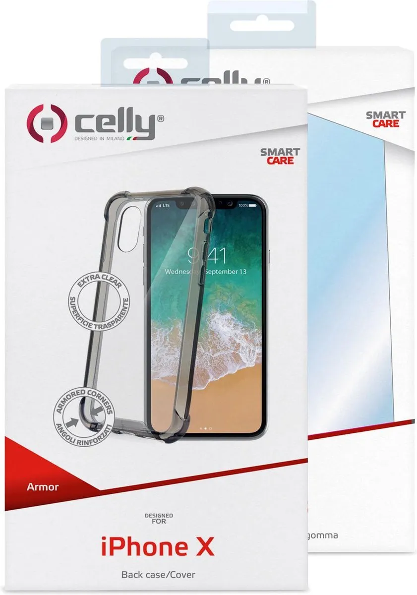 Celly Armor iPhone X/Xs Beschermhoes - Zwart