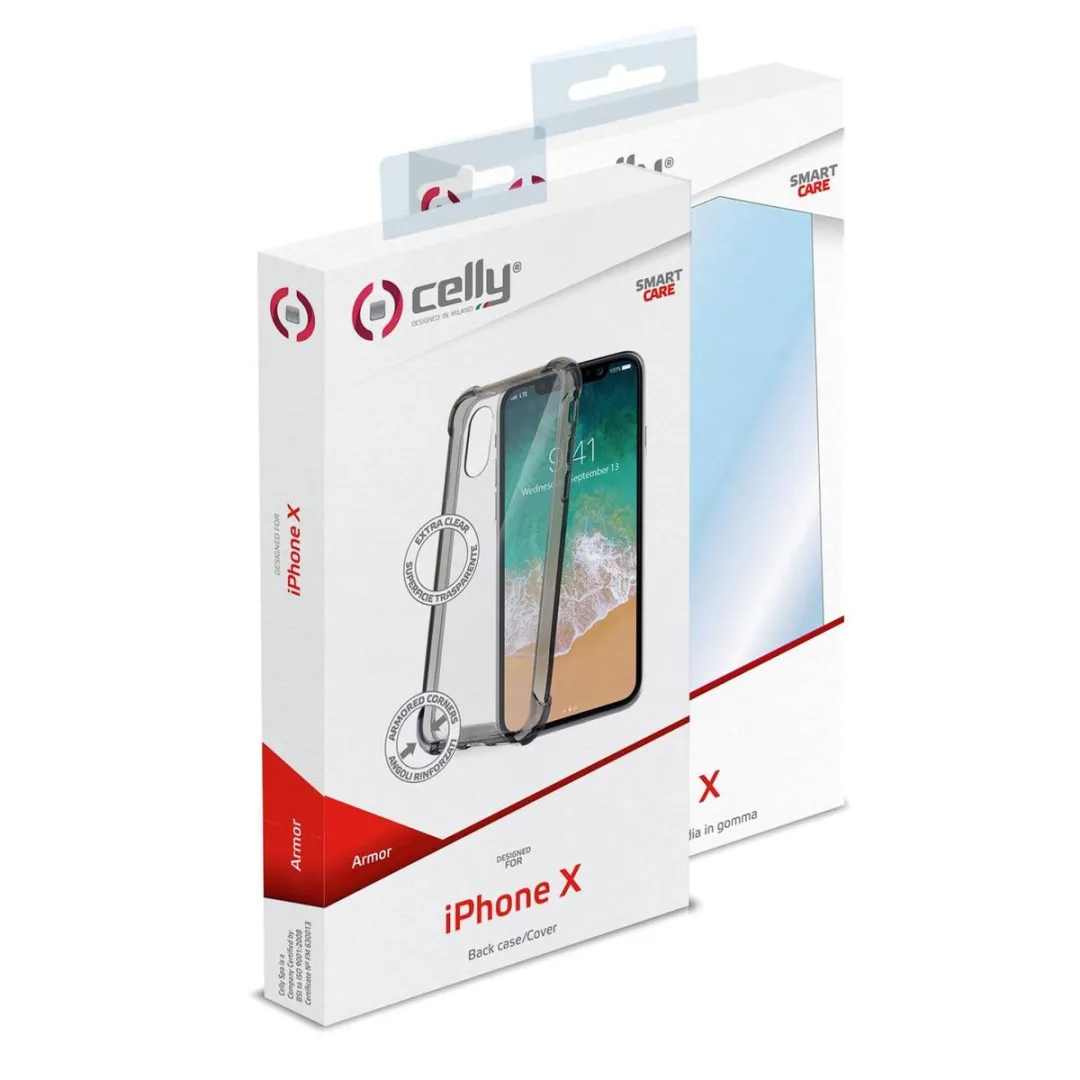 Celly Armor iPhone X/Xs Beschermhoes - Zwart