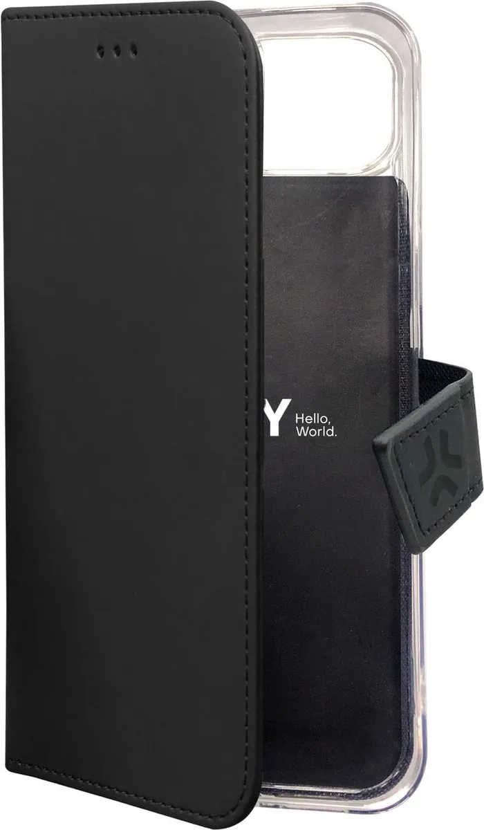 Celly Wally Bookcase Hoesje WALLY1007 - iPhone 13/14/15 - 3 Pasjes - Zwart