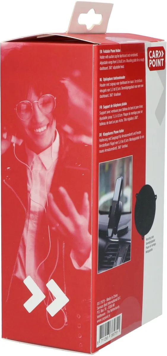 Carpoint Telefoonhouder Rond - Universeel 6.5" - Zwart