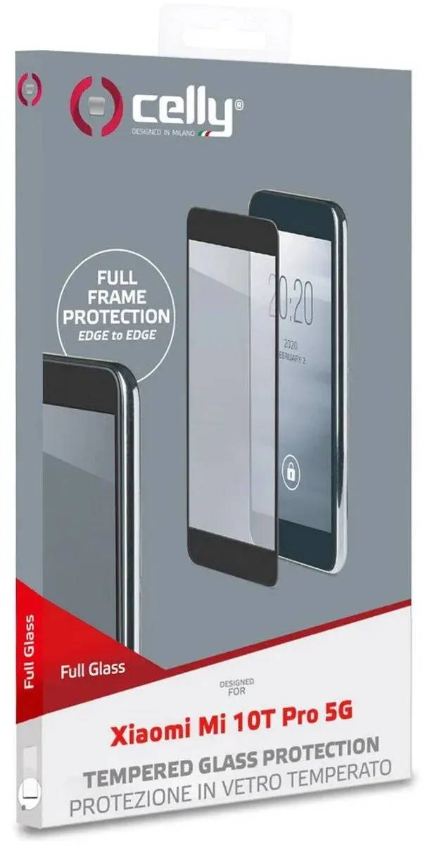 Celly Xiaomi Mi 10T Pro Gehard Glazen Schermbeschermer - Transparant