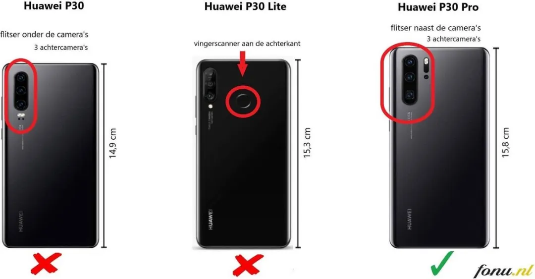 Celly Boekmodel Hoesje Huawei P30 Pro WALLY846 - Zwart