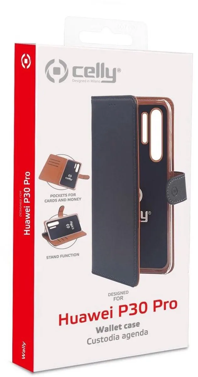 Celly Boekmodel Hoesje Huawei P30 Pro WALLY846 - Zwart