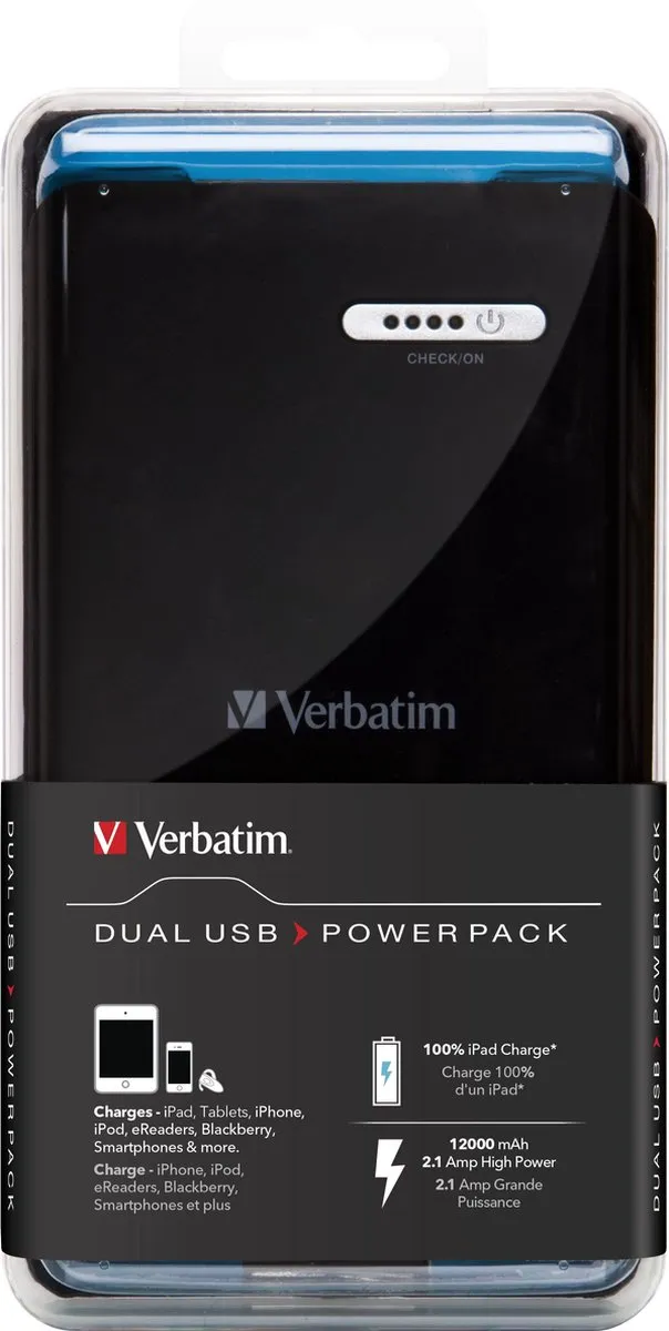 Verbatim 98343 Power Pack 13.600mAh - 2x USB - Zwart