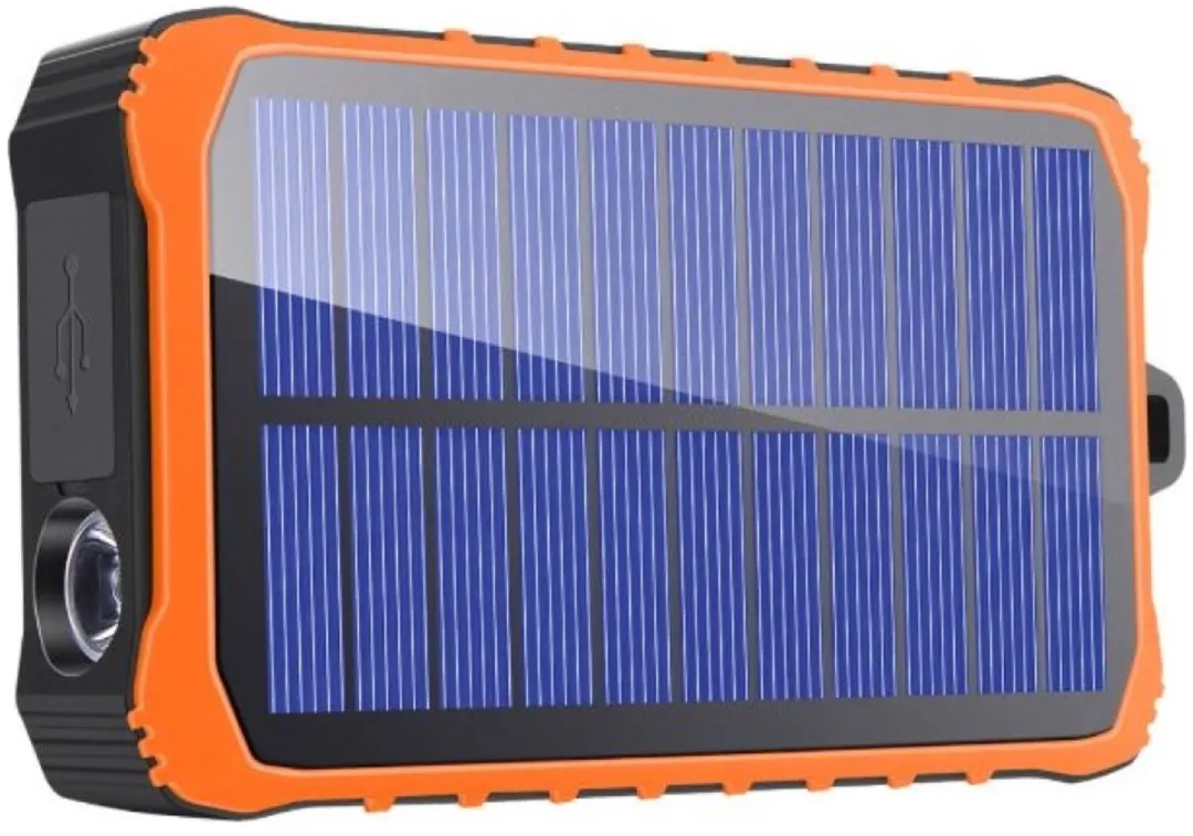 4Smarts Solar Powerbank 12000mAh - 22.1W - Zwart/Oranje