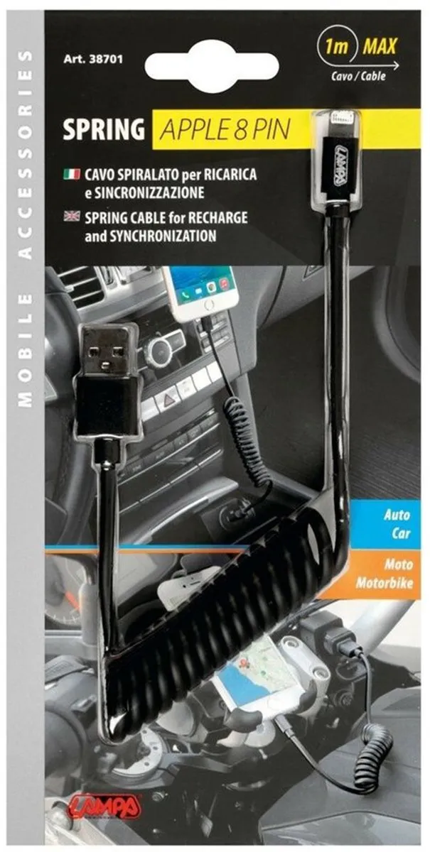 Lampa iPhone USB A naar Lightning Kabel 1m - Zwart