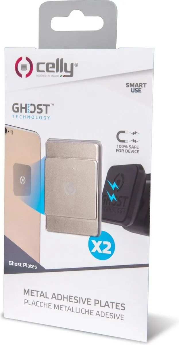 Celly GhostPlate Magneetplaat Smartphone Set 2 Stuks - Goud