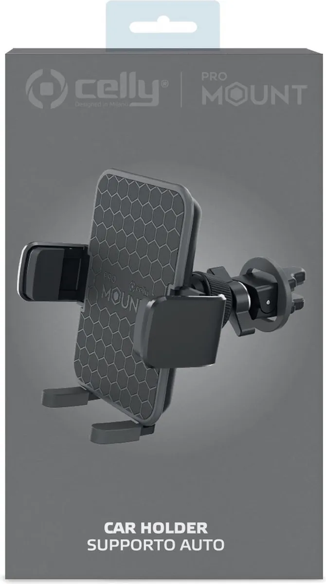 Celly Mount Vent Plus Smartphonehouder - 360° Draaibaar - Zwart - afbeelding 6 van 6