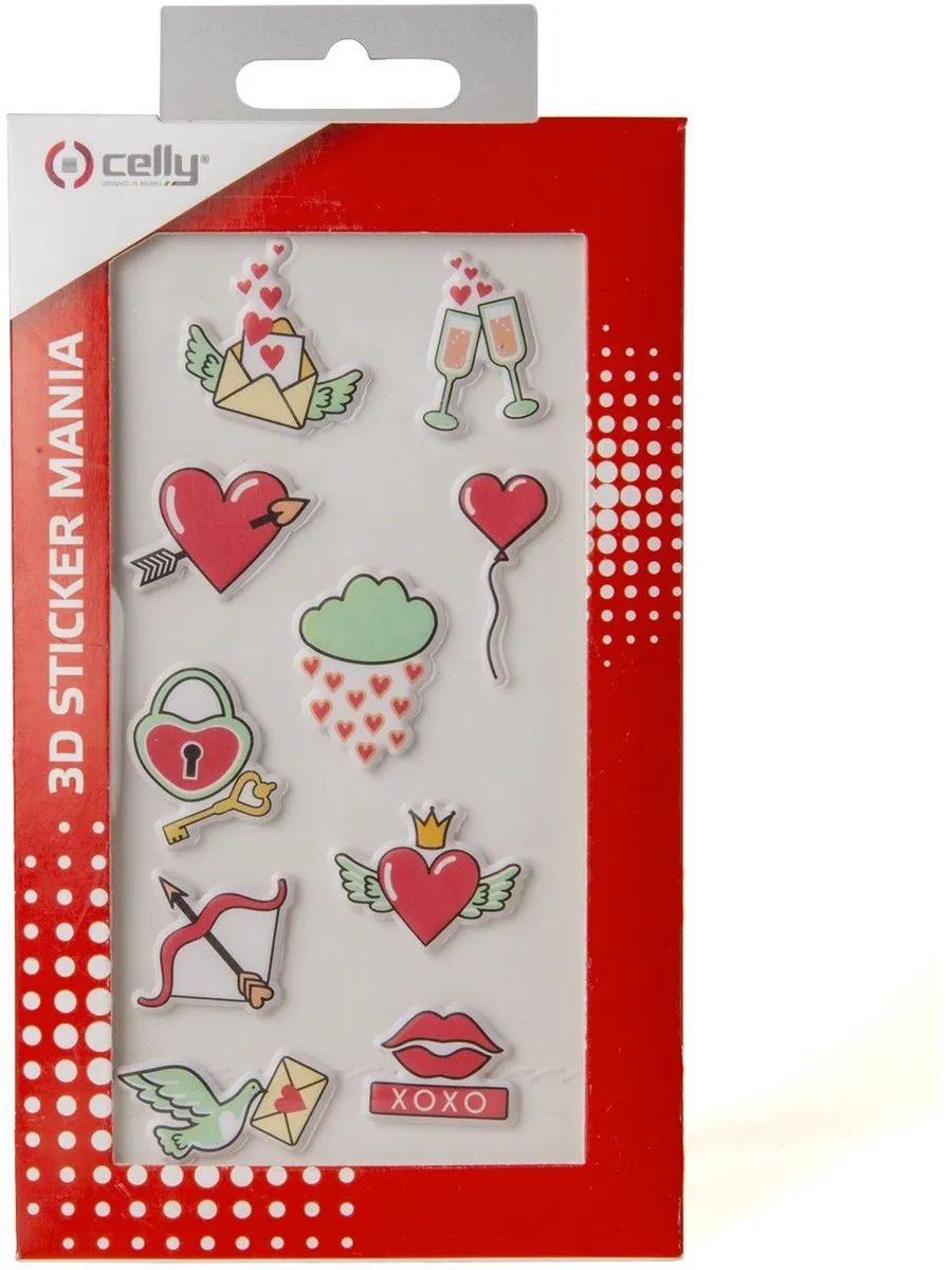Celly 3D Stickers Liefde - 10 Stuks Gemengd