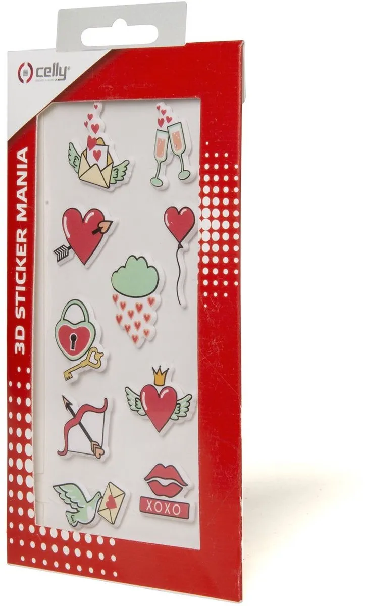 Celly 3D Stickers Liefde - 10 Stuks Gemengd