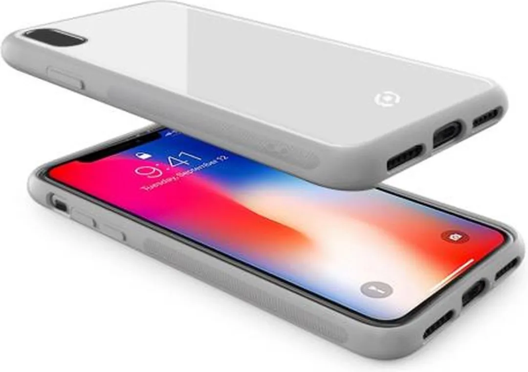 Celly Diamond Telefoonhoes iPhone Xs/X - Wit