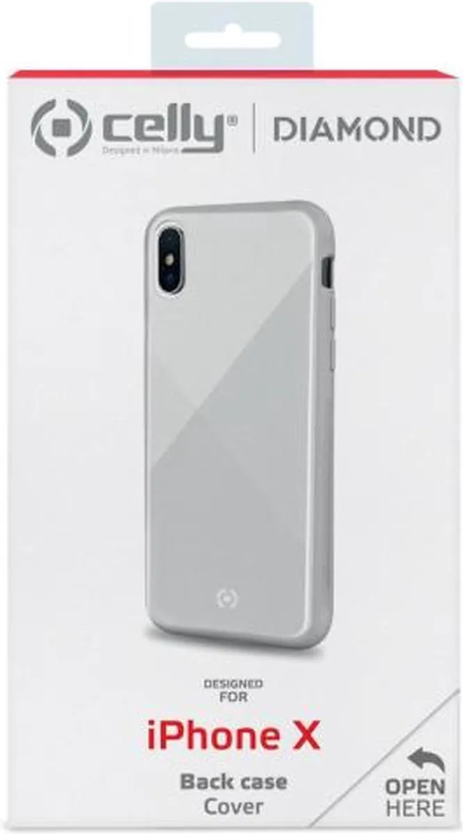Celly Diamond Telefoonhoes iPhone Xs/X - Wit
