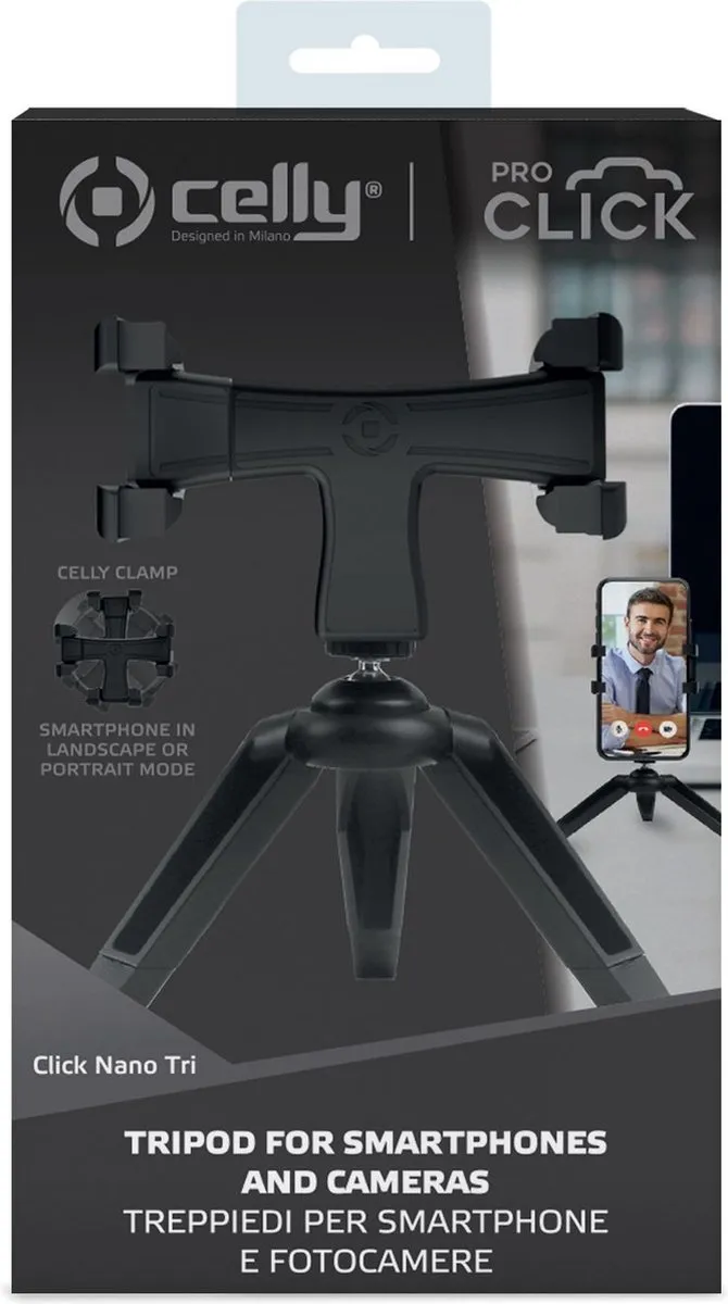 Celly Smartphone Statief Nano 8021735745358 - Zwart - afbeelding 6 van 6