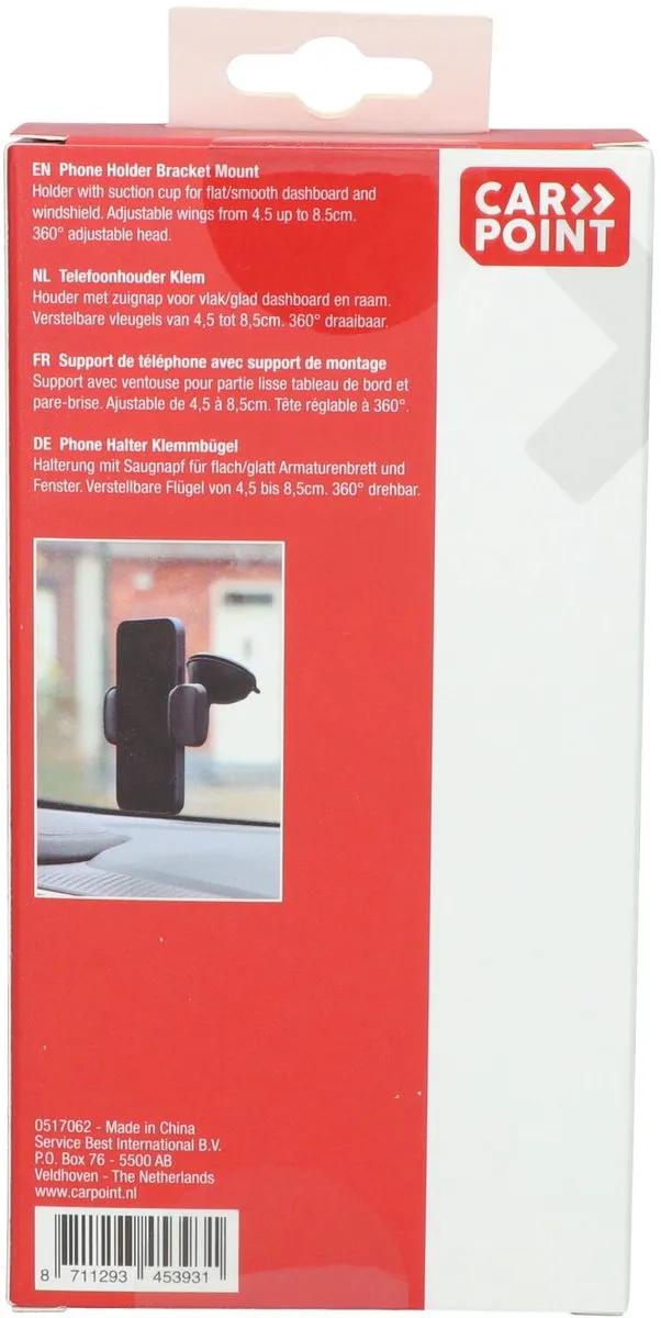 Carpoint Universele Telefoonhouder - Zwart