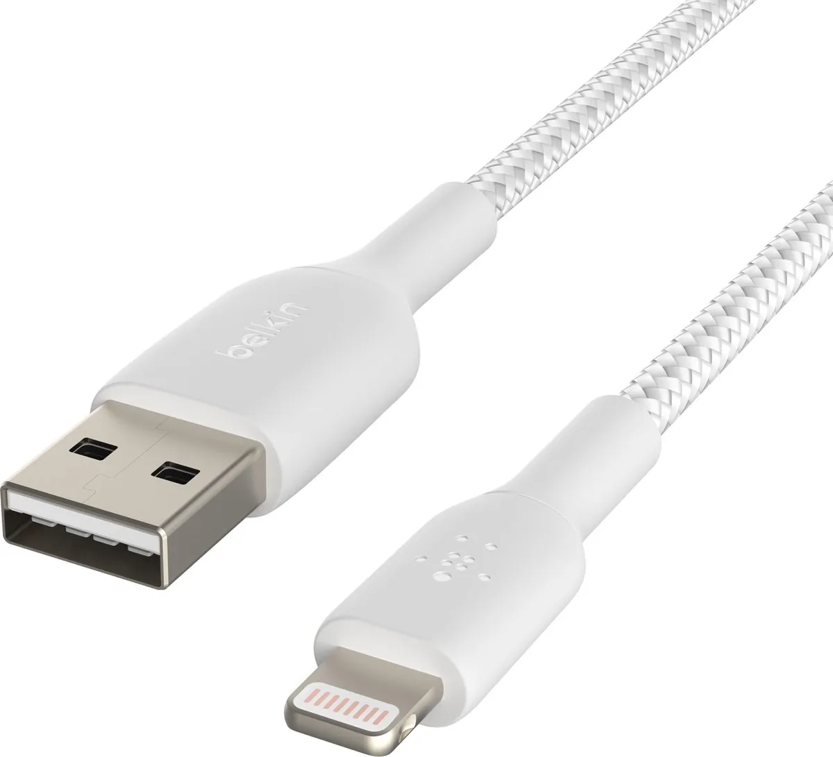 Belkin Braided iPhone Lightning USB Kabel 3m - Wit