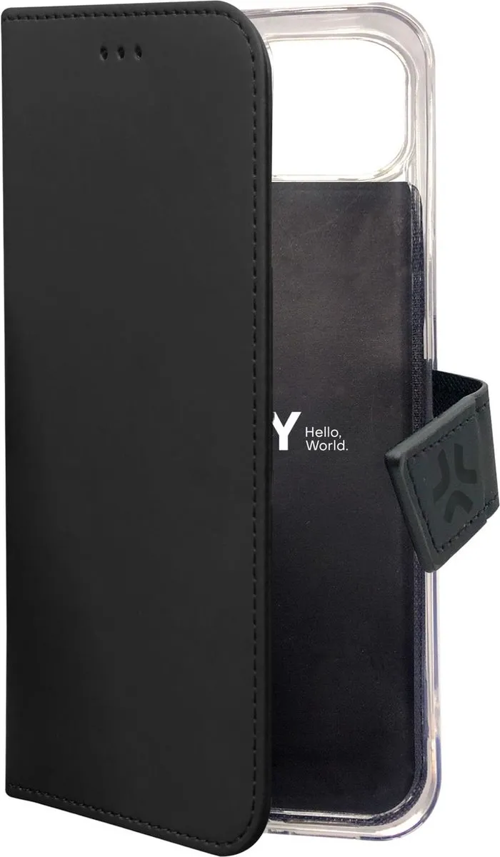 Celly Wally Bookcase Hoesje iPhone 15 Plus - Kunstleer Zwart - 3 Pasjes