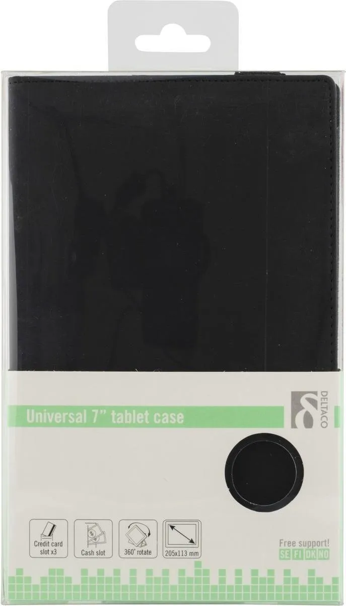 Deltaco TPF-1212 Universele Tablet Cover 7" - Zwart - afbeelding 6 van 6
