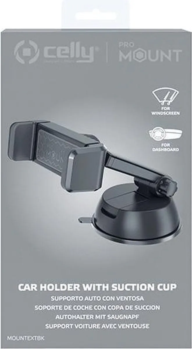 Celly Mount XT Telefoonhouder - 360° Draaibaar - Zwart