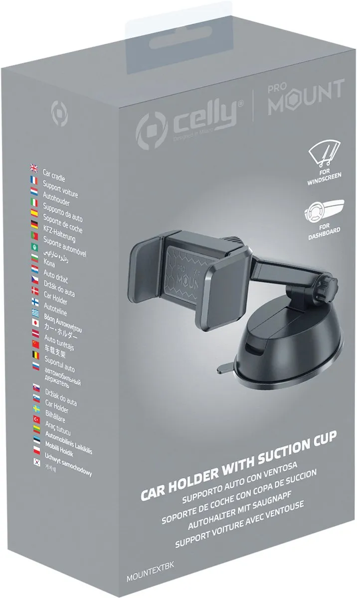 Celly Mount XT Telefoonhouder - 360° Draaibaar - Zwart