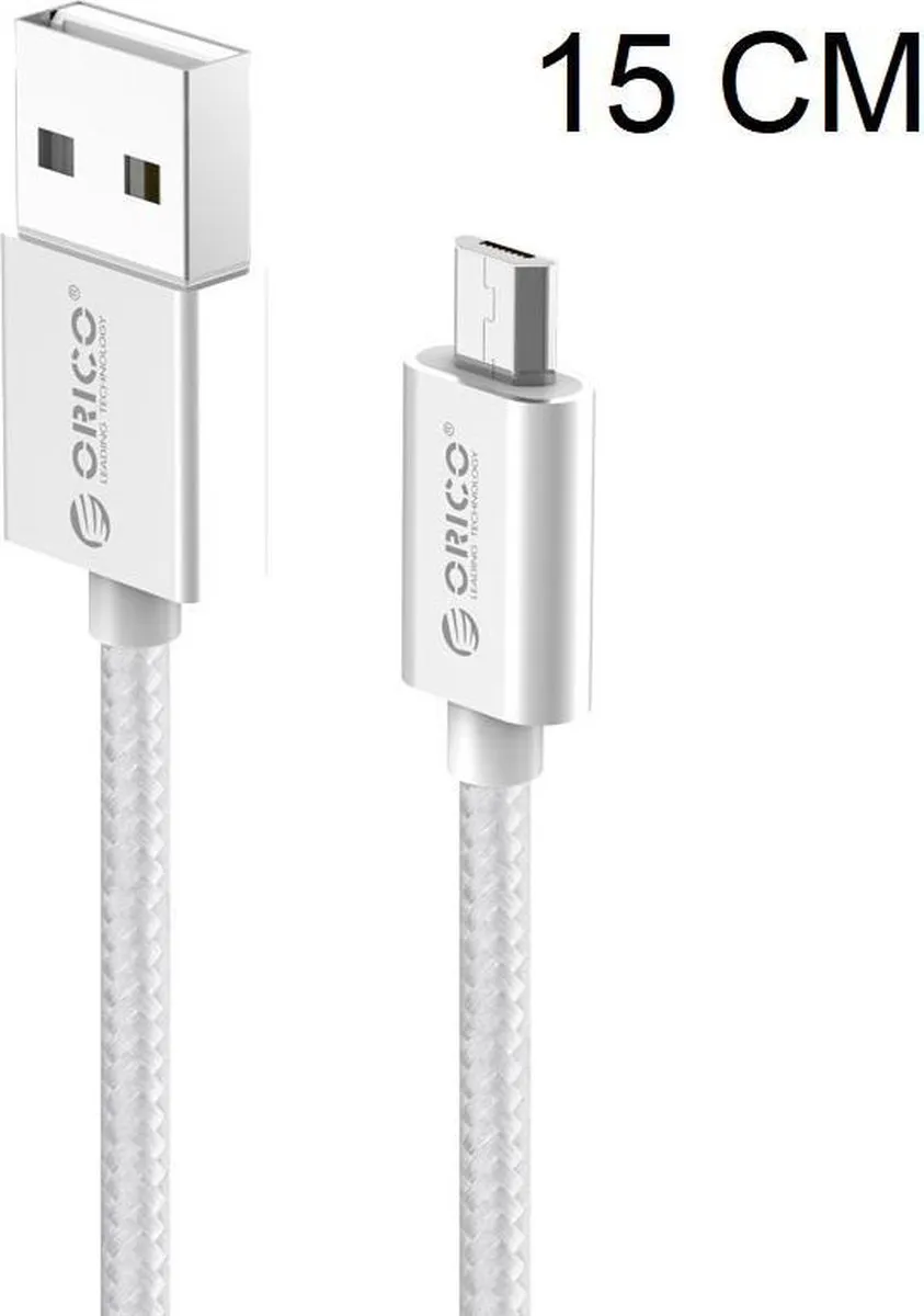 ORICO USB-A naar Micro USB Kabel 2.4A 15cm - Zilver