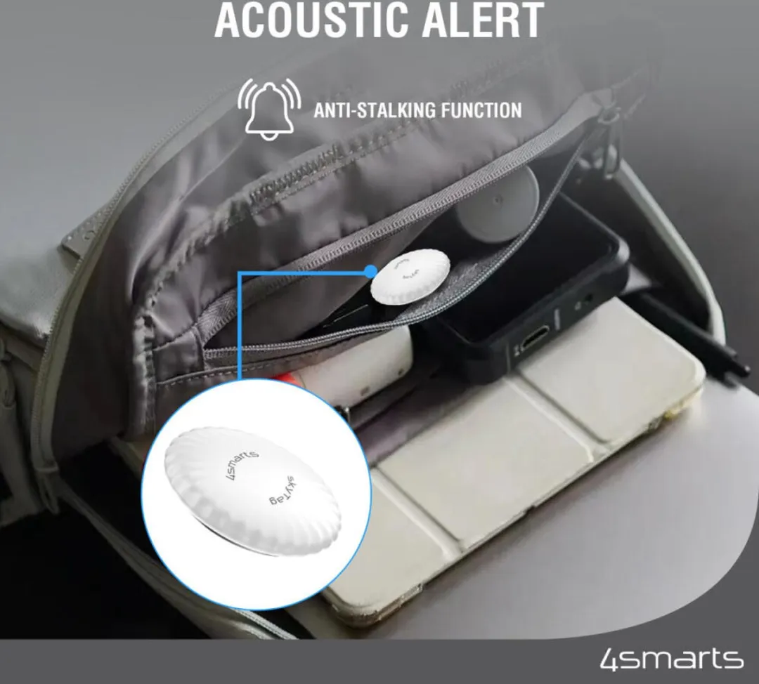 4Smarts SkyTag Slim Bluetooth Tracker - 4 Stuks (Zwart/Wit/Blauw)