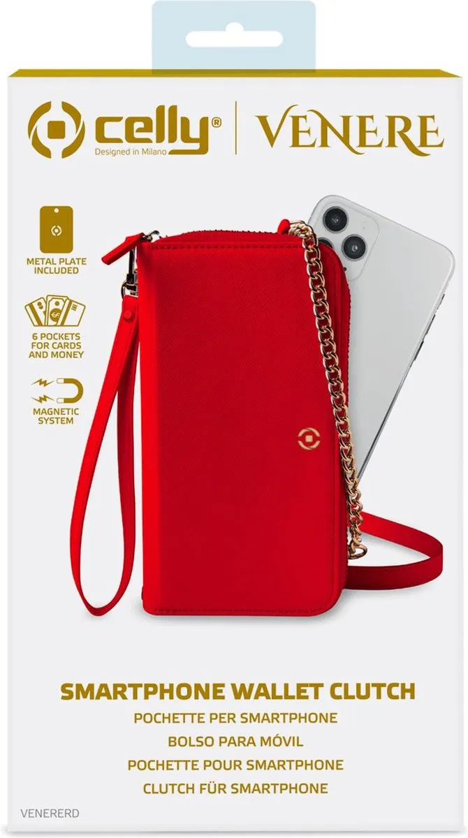 Celly Venere Telefoontasje Rood - 4 Pasjes