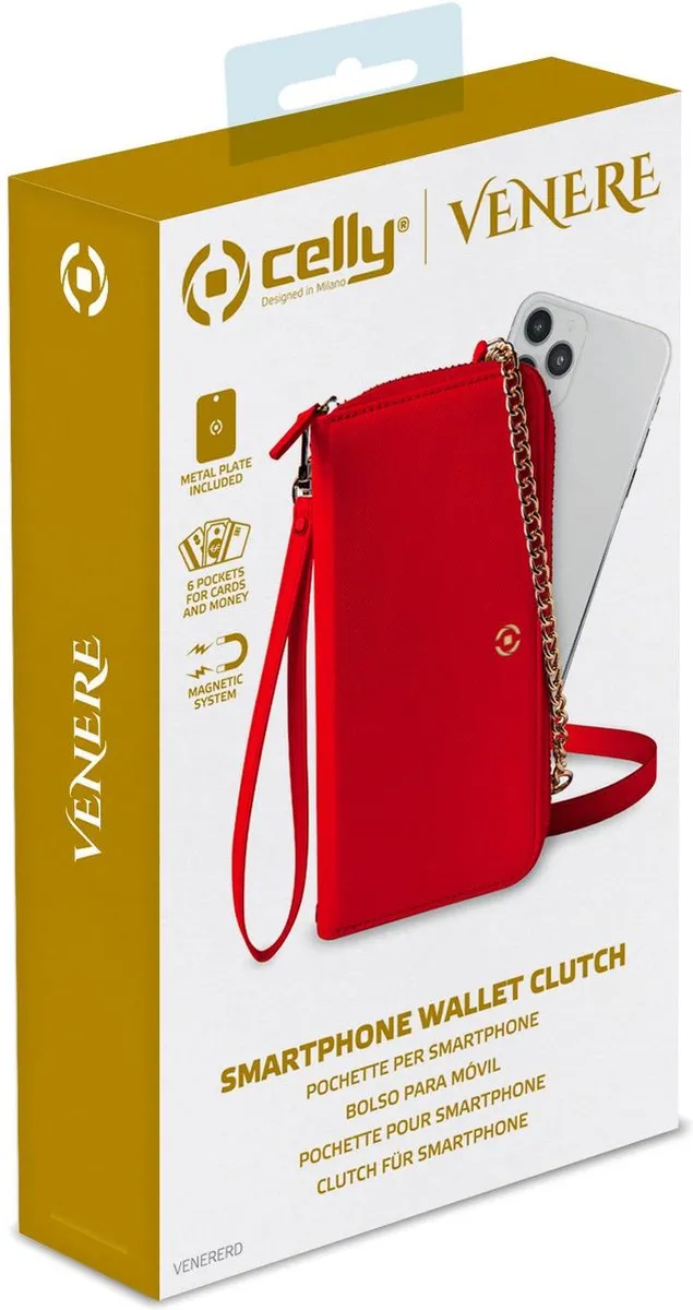 Celly Venere Telefoontasje Rood - 4 Pasjes