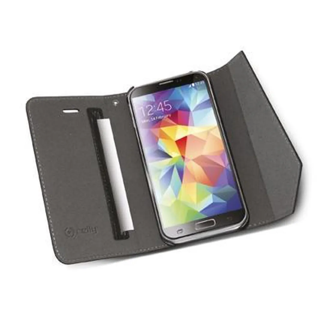Celly Lady Wally Booktype Hoes Samsung Galaxy S5 - 3 Stuks - Zwart - afbeelding 3 van 3