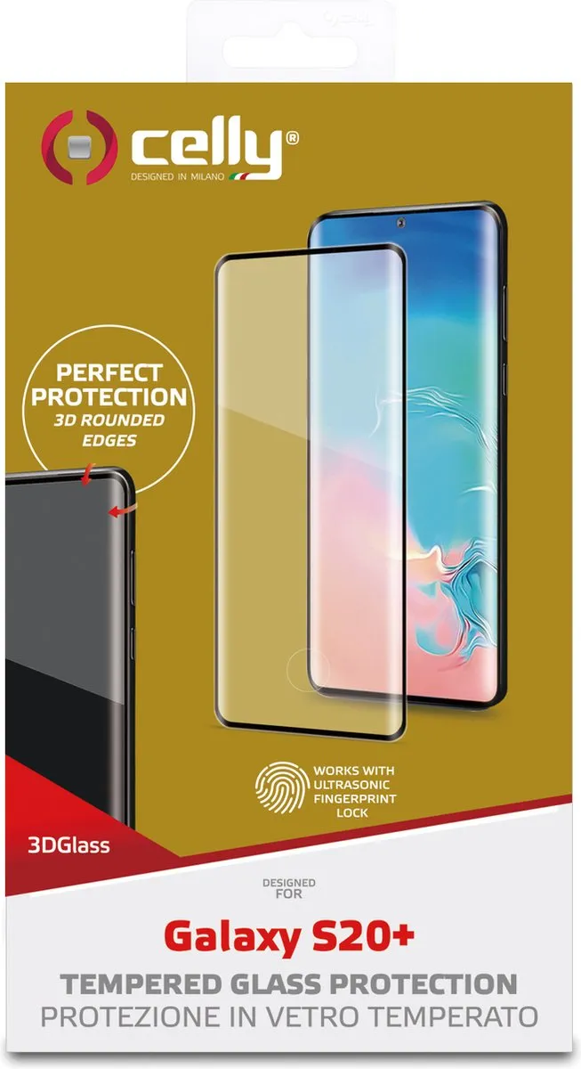 Celly Samsung Galaxy S20 Plus Fullframe Schermbeschermer - 1 Stuk