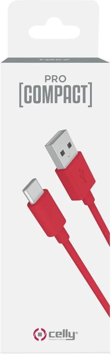 Celly USB-C Kabel 1m - Rood