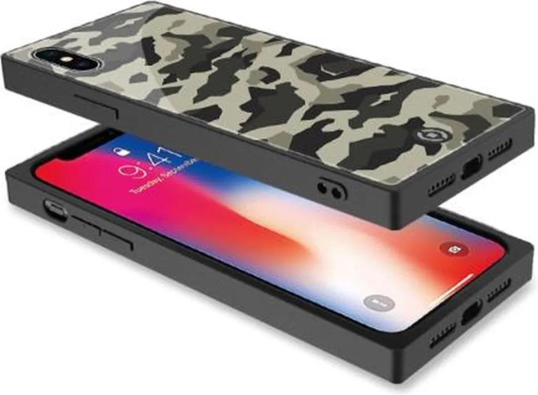 Celly Telefoonhoes Diamond Square iPhone X/Xs - Groen/Zwart