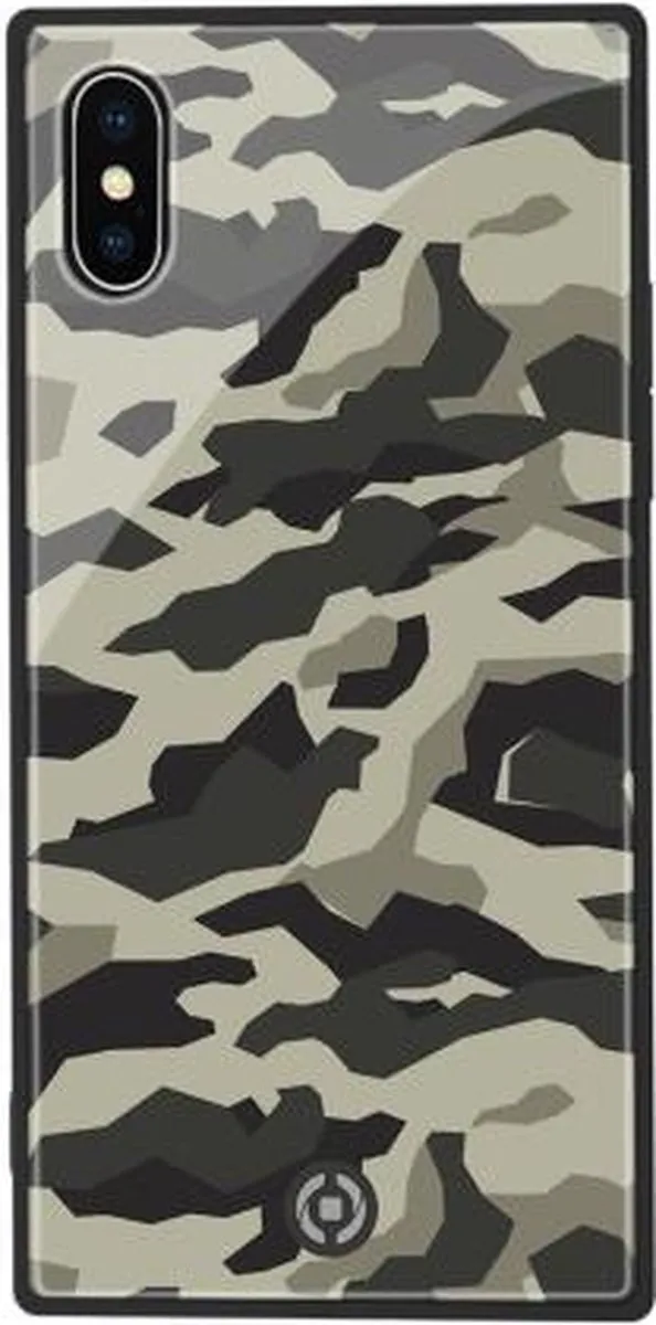 Celly Telefoonhoes Diamond Square iPhone X/Xs - Groen/Zwart