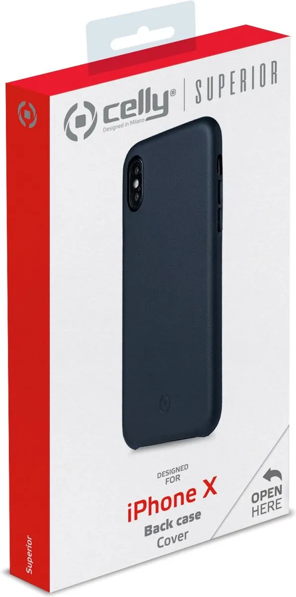 Celly Superior Back Cover iPhone X/Xs - Blauw - SUPERIOR900BL