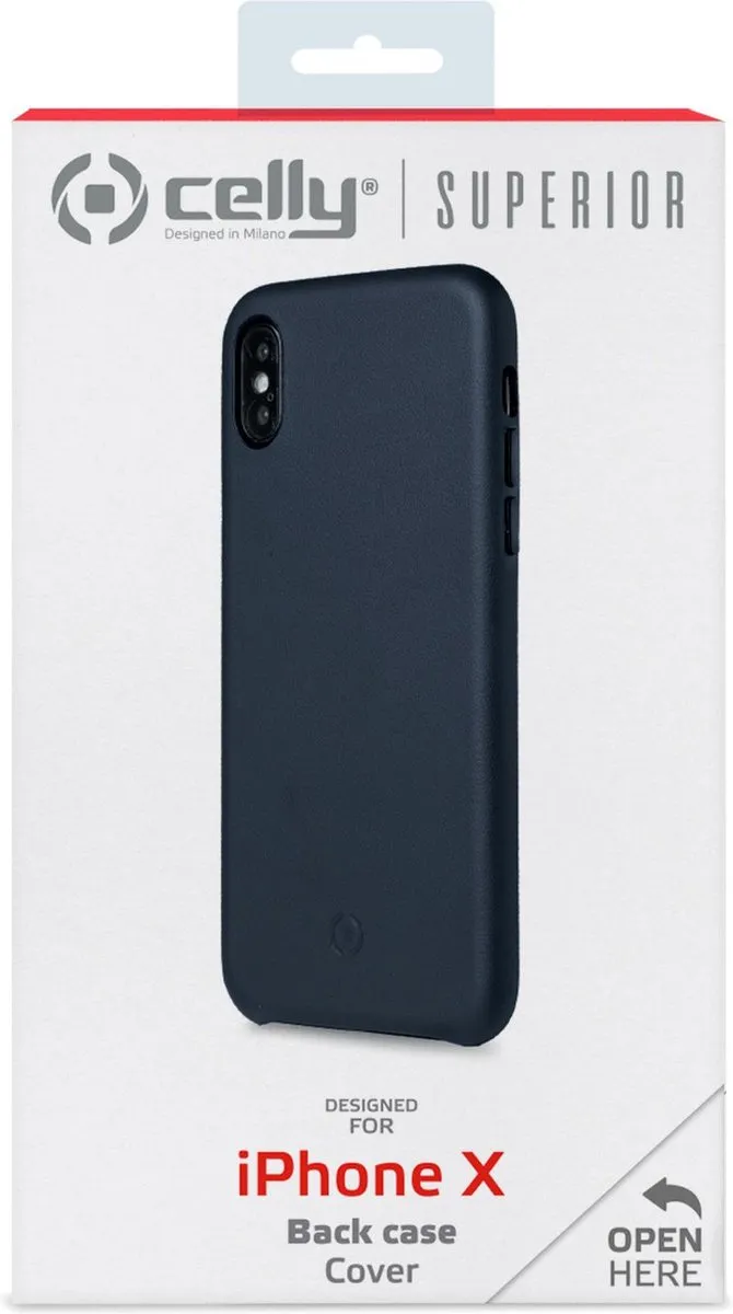 Celly Superior Back Cover iPhone X/Xs - Blauw - SUPERIOR900BL