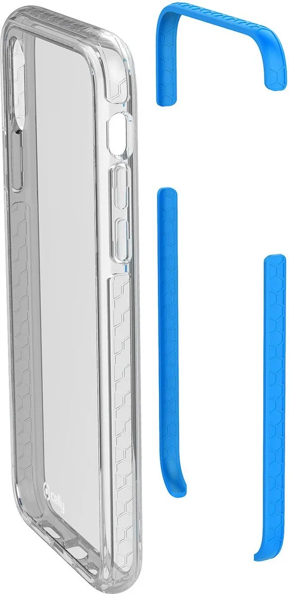 Celly HexaGon Back Cover iPhone X/XS HEXAGON900LB - Blauw - afbeelding 6 van 6