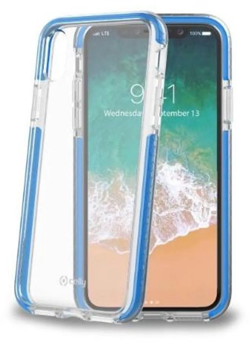 Celly HexaGon Back Cover iPhone X/XS HEXAGON900LB - Blauw