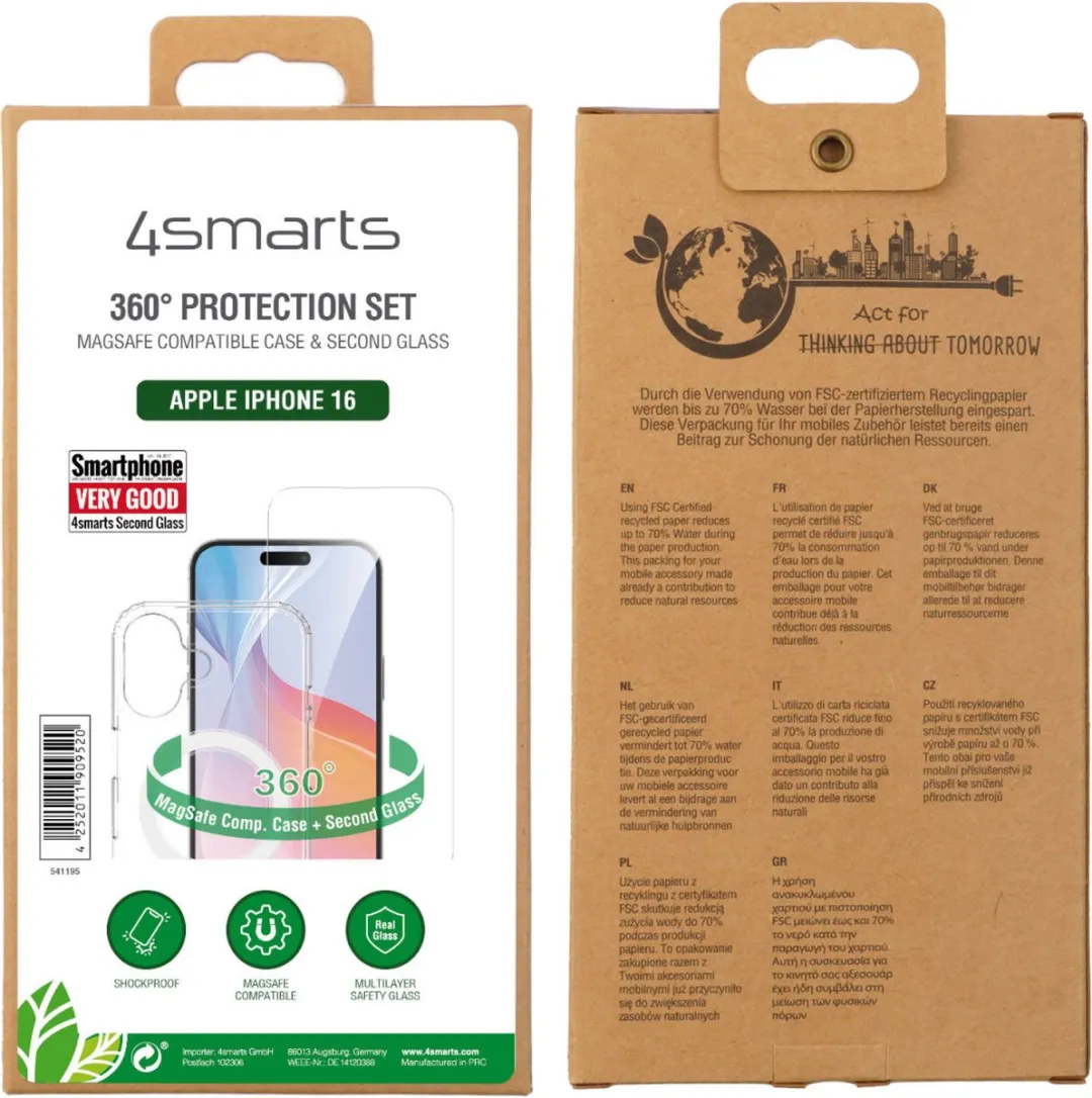 4Smarts iPhone 16 MagSafe Hoesje 9H Transparant