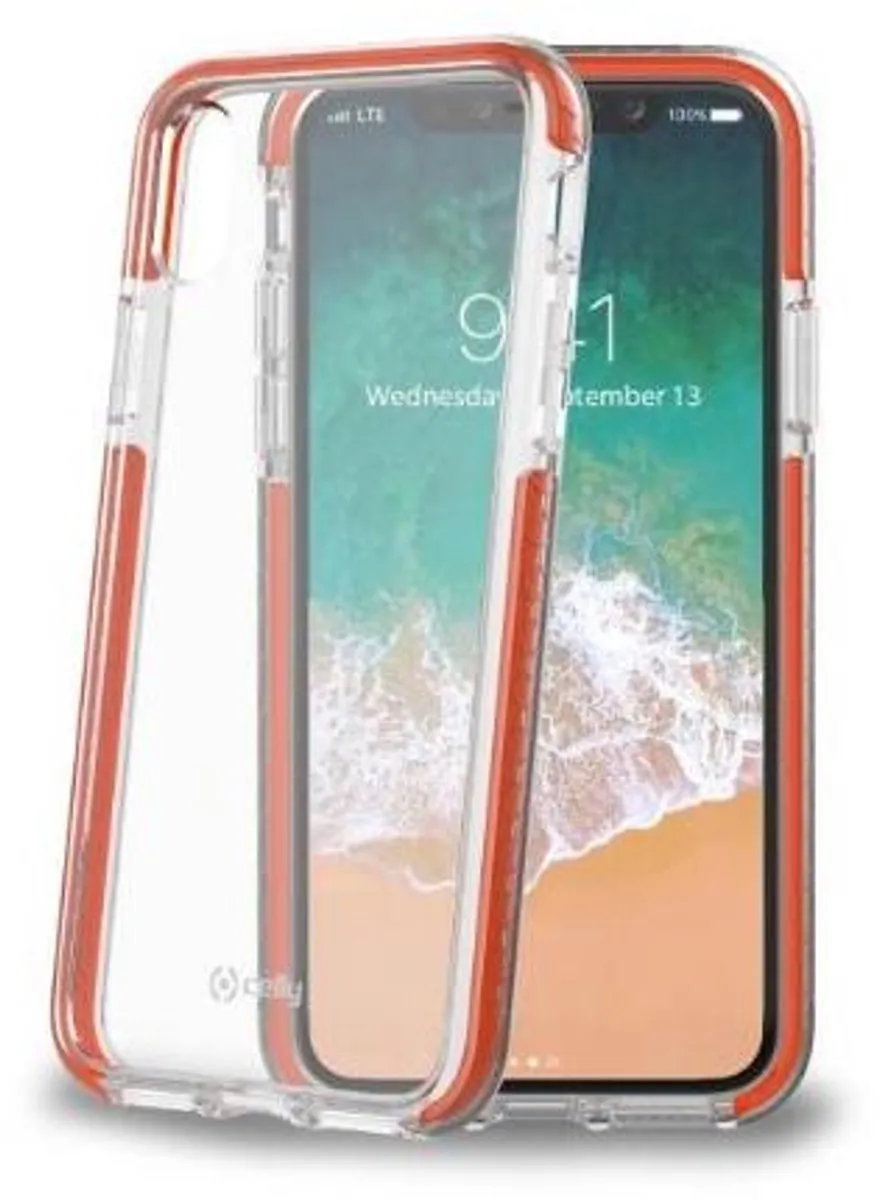 Celly HexaGon Back Cover iPhone X/XS HEXAGON900OR - Oranje