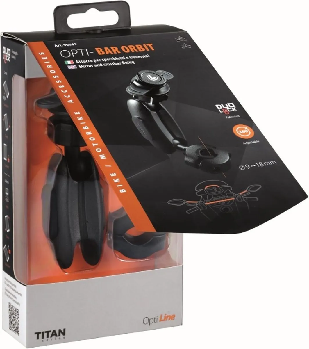 Lampa Titan Opti Bar Orbit Smartphonehouder - 9-18mm - Zwart