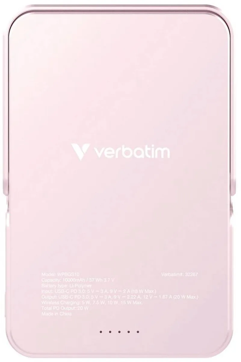 Verbatim Charge 'n' Go Powerbank 10000mAh - 2x opladen - USB-C - Pink - afbeelding 6 van 6