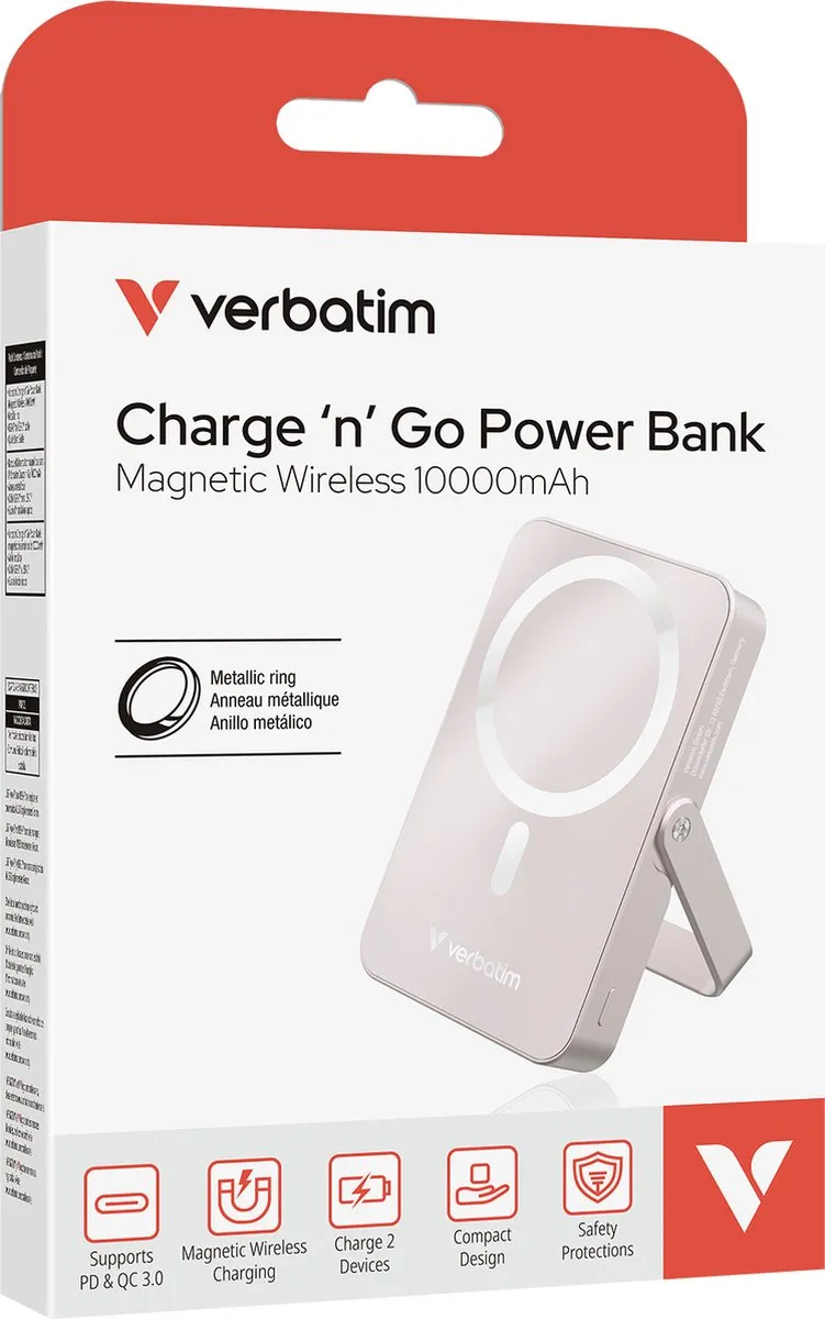 Verbatim Charge 'n' Go Powerbank 10000mAh - 2x opladen - USB-C - Pink
