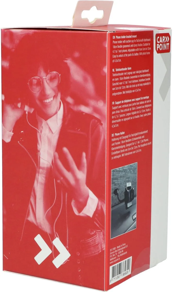 Carpoint Telefoonhouder Auto Zuignap Dashboard/Raam - Universeel 7" - Zwart