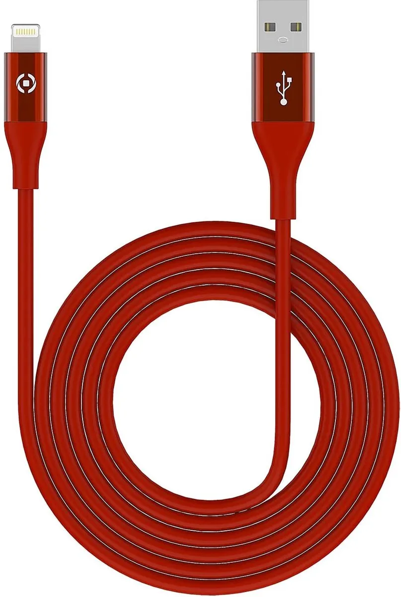 Celly Oplaadkabel USB-A naar Lightning 12W - 3.0m - Rood