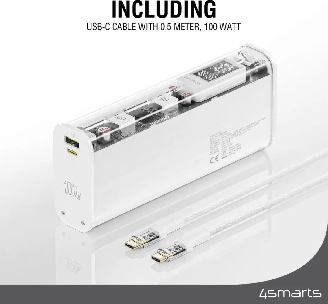 4Smarts Lucid Block Powerbank 20.000mAh 100W - Wit