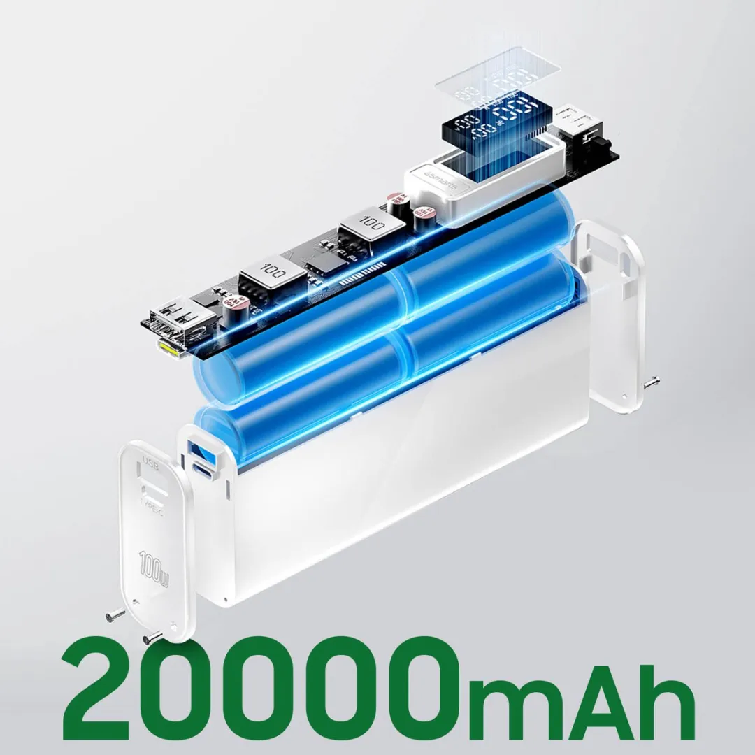 4Smarts Lucid Block Powerbank 20.000mAh 100W - Wit